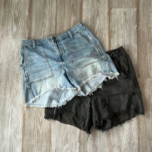 Lot of 2 Aerie Distressed Denim Jean Shorts